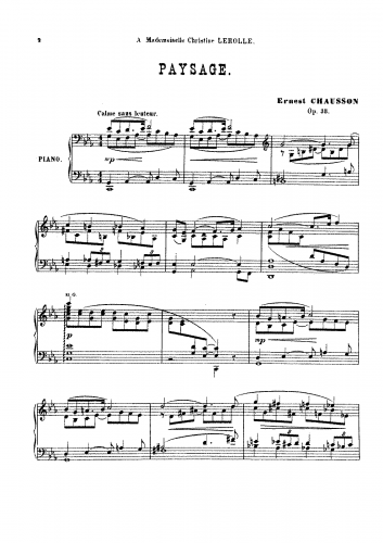 Chausson - Paysage, Op. 38 - Score