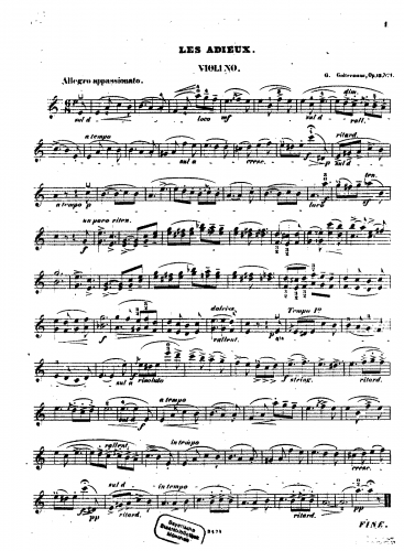 Goltermann - 2 Pièces de Salon - Scores and Parts Les Adieux (No. 1)