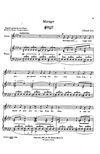 Cui - 6 Romances, Op. 10 - 3. Mirage
