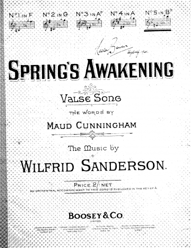 Sanderson - Spring's Awakening - Score