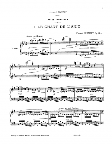 Schmitt - Nuits romaines, Op. 23 - Score