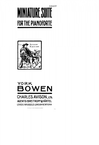 Bowen - Miniature Suite - Piano Score - Score