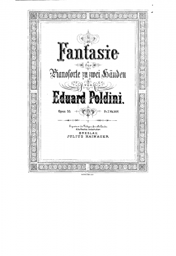 Poldini - Fantasie - Piano Score - Score