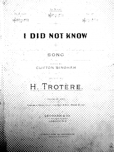 Trotere - I Did Not Know - Score