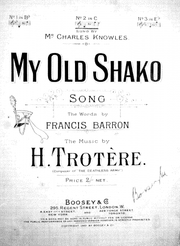 Trotere - My Old Shako - Score