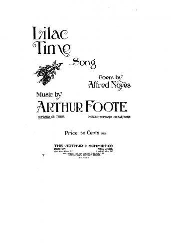 Foote - Lilac time - Score