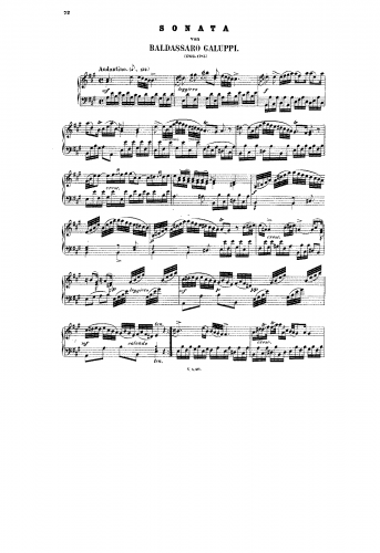 Galuppi - Sonata in A major - Score