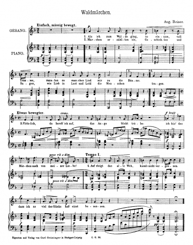 Reiser - Waldmärchen - Score