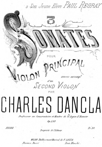 Dancla - 3 Violin Sonatas - Score