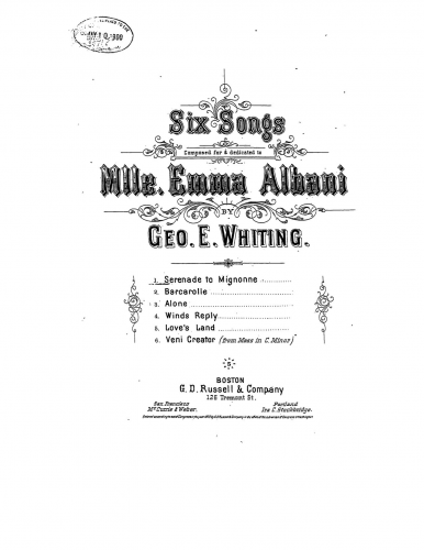 Whiting - 6 Songs - Score