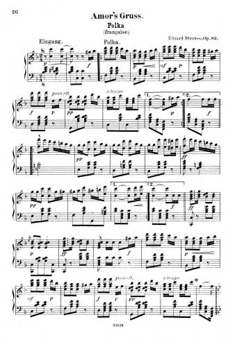 Strauss - Amor's Gruss, Op. 83 - Score