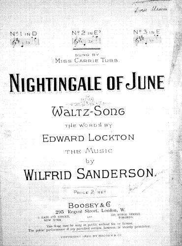 Sanderson - Nightingale of June - Score