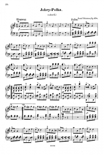 Strauss - Jokey-Polka, Op. 278 - Score