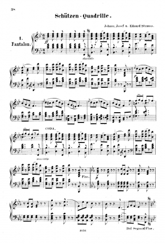 Strauss Jr. - Schützen-Quadrille (with Josef & Eduard) - Score