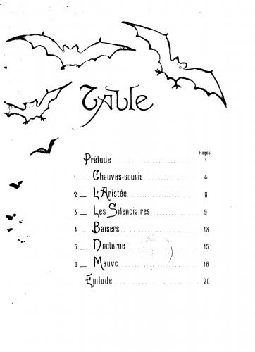 Delafosse - Les Chauves-Souris - Score