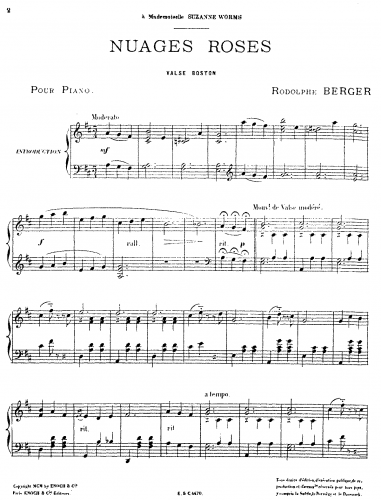 Berger - Nuages roses - Score