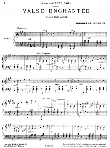 Berger - Valse enchantée - Score