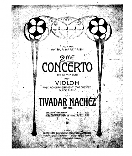 Nachéz - Violin Concerto No. 2, Op. 36 - Orchestral Score