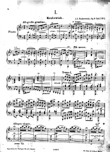 Paderewski - Danses Polonaises, Op. 9 - Cahier I (Nos.1-3) - complete score