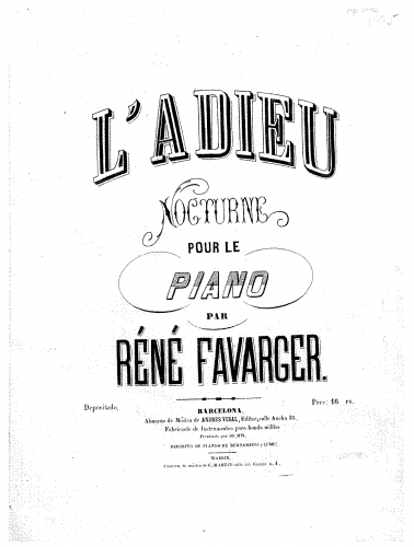 Favarger - L'adieu - Score