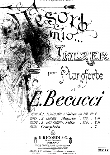 Becucci - Tesoro Mio, Valzer, Op. 228 - Score