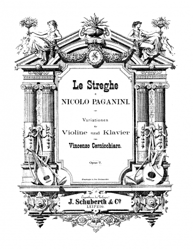 Paganini - La Streghe, Op. 8 - For Violin and Piano (Cernicchiaro) - Violin and Piano score