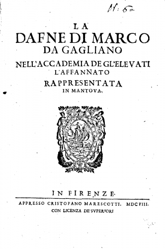 Gagliano - La Dafne - Score