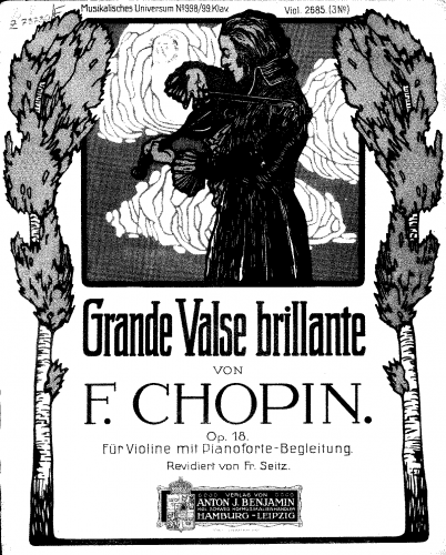 Chopin - Grande valse brillante - For Violin and Piano (Seitz) - Violin and Piano Score, Violin part