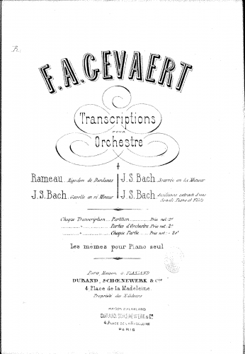 Rameau - Dardanus - Rigaudon For Orchestra (Gevaert) - Full Score