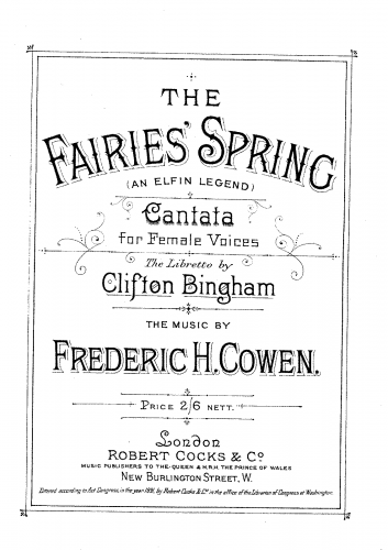 Cowen - The Fairies' Spring - Score