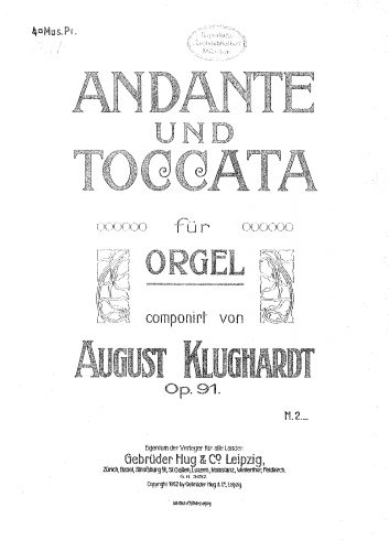 Klughardt - Andante und Toccata - Full score