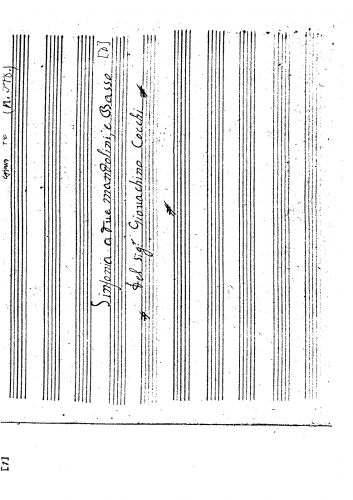 Cocchi - Sinfonia a due mandolini e Basso - Score