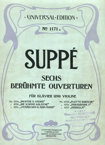 Suppé - 6 Beliebte Ouverturen - Overture For Violin and Piano (Wichtl)