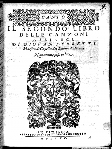 Ferretti - Canzoni a 6 voci, Libro 2