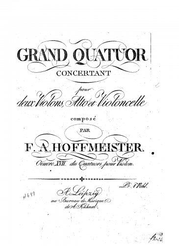 Hoffmeister - String Quartet
