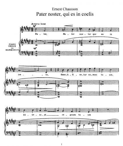 Chausson - 3 Motets, Op. 16 - III. Pater noster