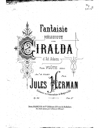 Herman - Fantaisie mélodique sur 'Giralda' - Scores and Parts