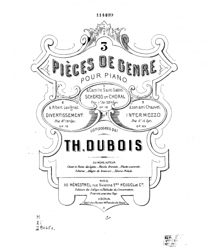 Dubois - Scherzo et choral, Op. 18 - Score