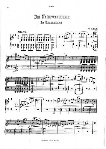 Bellini - La sonnambula - Selections For Piano solo (Vilbac) - Fantasia