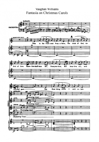 Vaughan Williams - Fantasia on Christmas Carols - Vocal Score - Score