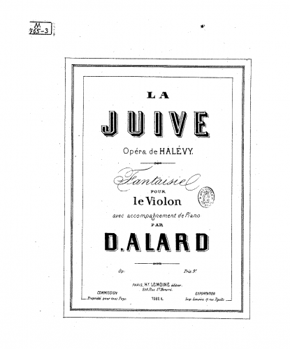 Alard - La juive - Scores and Parts