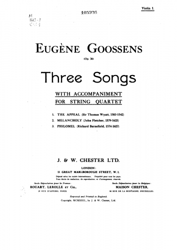 Goossens - 3 Songs