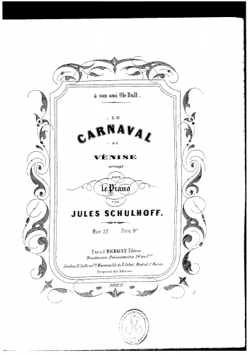 Schulhoff - Carnaval de Venise - Score