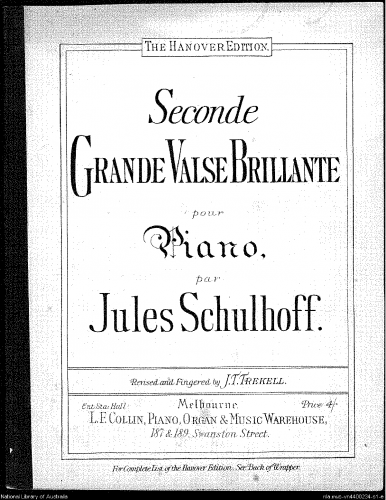 Schulhoff - Grande Valse Brillante No. 2 - Piano Score - Score