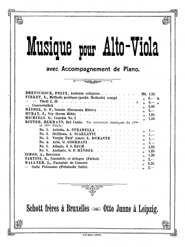 Firket - Konzertstück for Viola and Piano - Piano Score and Viola Part