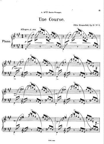 Blumenfeld - Three Pieces for Piano, Op. 21 - III. Une Course (complete score)