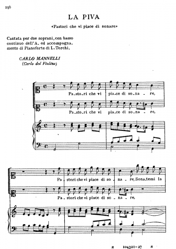 Mannelli - La Piva - Score