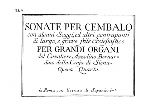 Della Ciaja - Sonate per cembalo, Op. 4 - Score