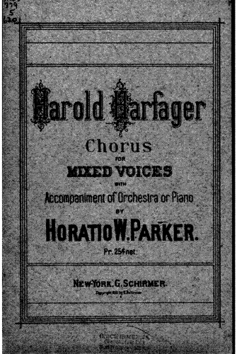Parker - Harold Harfager, Op. 26 - Vocal Score - Score