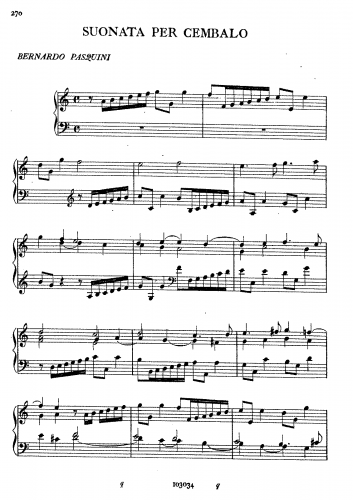 Pasquini - Suonata per Cembalo - Score